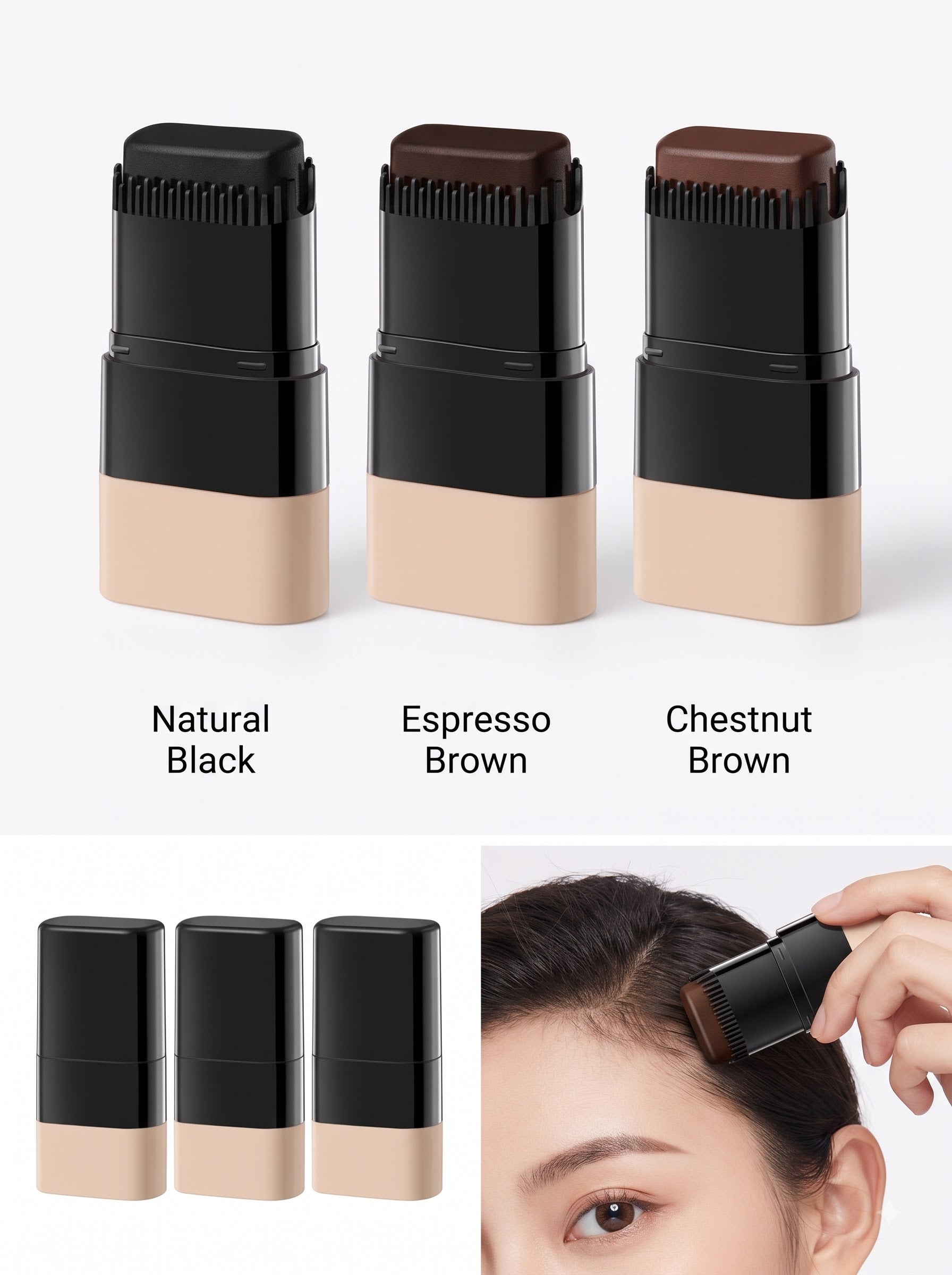 LUXE Root Touch-Up Pen™ | Instant Grey Hair Cover Stick with Built-in Comb | Salon Finish in 30 Seconds — Ammonia-Free & Waterproof
