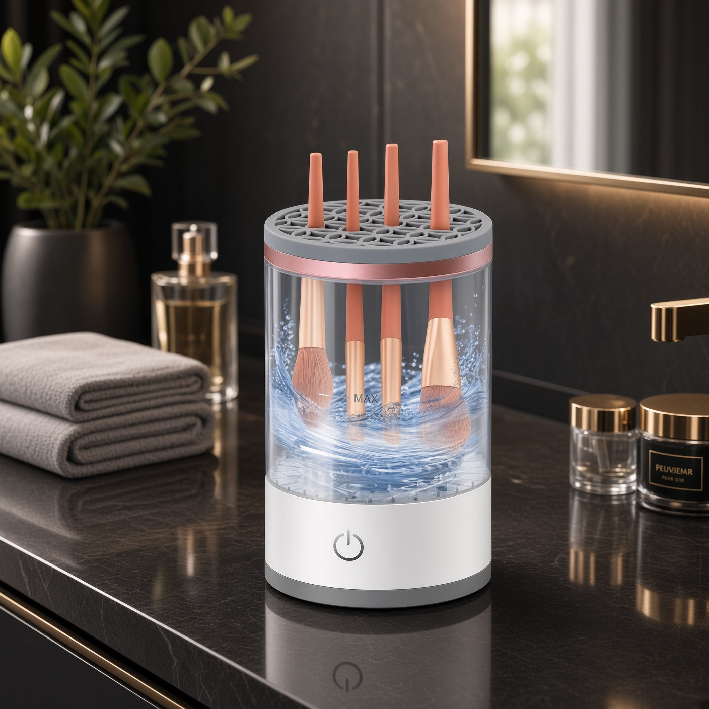 LUXE Brush Spa™ | 3-in-1 Automatic Makeup Brush Cleaner & Dryer | USB Electric Machine Fits All Brush Sizes — Cleans in 30 Seconds